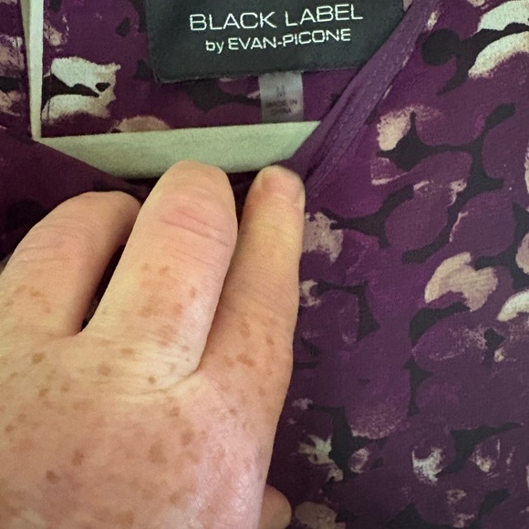 Black Label Purple Floral Blouse - Picture 2 of 4